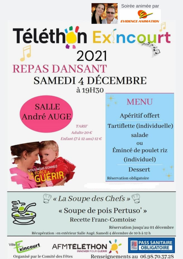 Soirée Téléthon 4 Décembre